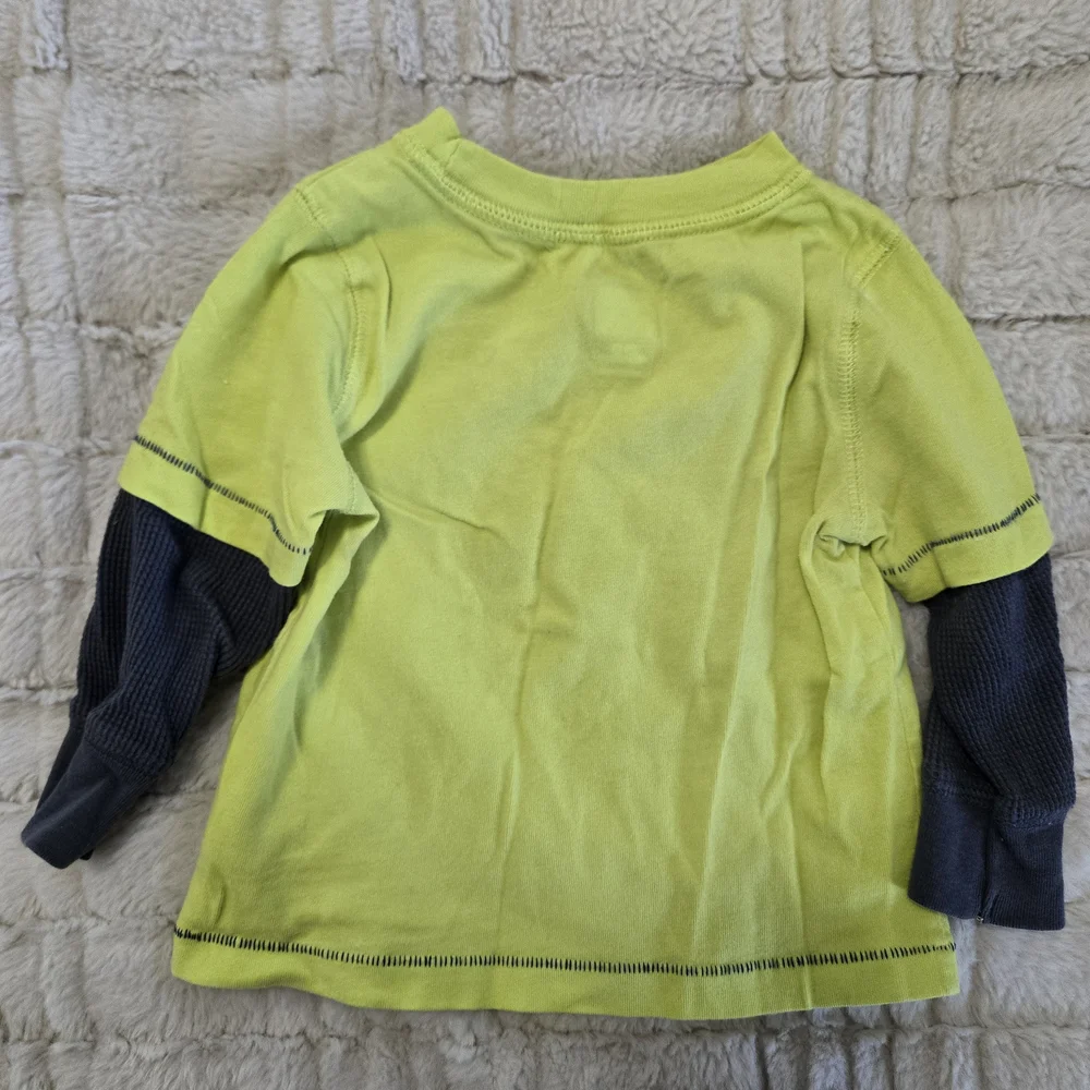 Old Navy 12/18 Month Neon Yellow W Awsome Graphic Long Sleeve Tee